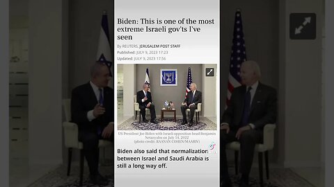 #Biden Most Extreme #Israeli Govt I’ve Seen. #netanyahu #Israel #extremist