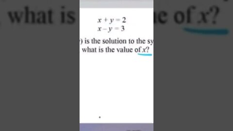 How to solve a system of equations on the SAT math