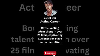 4 "David Bowie's Acting Career: On Stage and Screen" #shorts #davidbowie #music