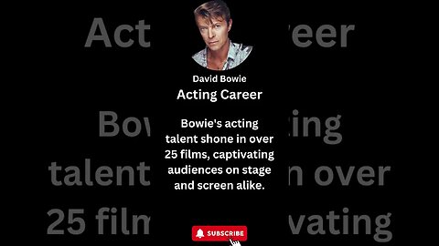 4 "David Bowie's Acting Career: On Stage and Screen" #shorts #davidbowie #music