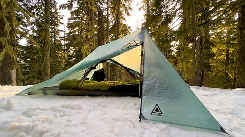 Tent Camping In Snow With Ultralight Shelter