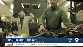 Tucson Fire holds joint training with TPD Bomb Squad and SWAT team