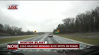 Cold weather bringing slick spots on roads