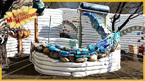 Earthbag/Rock/Bottle Wall for Outdoor Shower | Weekly Peek Ep268