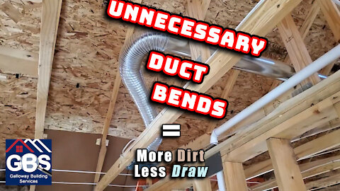 Unnecessary Bends in Ducts-More Dirt and Less Draw-New Construction Inspection