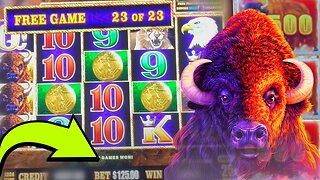 23 FREE GAMES ON $125 BET! ANOTHER RECORD BREAKING JACKPOT ON BUFFALO LINK Slot Machine