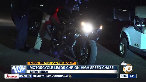 Motorcyclist sought after leading high-speed chase