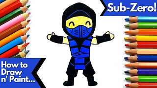 How to Draw and Paint Sub Zero from Mortal Kombat Chibi Version