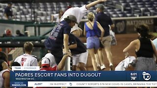 Padres players escort fans into dugout during Washington DC shooting
