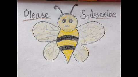 Honey bee drawing step by step|Little honey bee drawing|Bee drawing easy