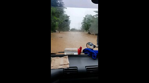 Flooded highway in the Philippines