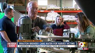 Braxton Brewing Company cans drinking water for Hurricane Harvey survivors in Houston