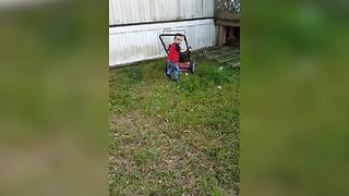 Toddler Boy Excited To Help With Gardening Chores