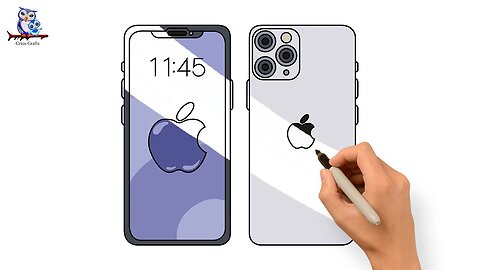 How to Draw Apple iPhone - Step by Step