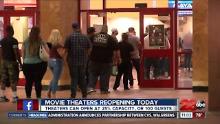 Movie theaters in Kern County reopen Friday