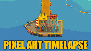 Alchemic Cutie: Ferry Boat Pixel Art Timelapse