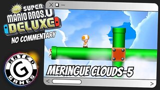 Meringue Clouds-5 - A Quick Dip in the Sky (ALL Star Coins) New Super Mario Bros U Deluxe