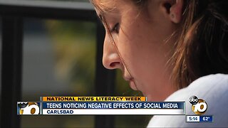 Teens noticing the negative effects of too much social media