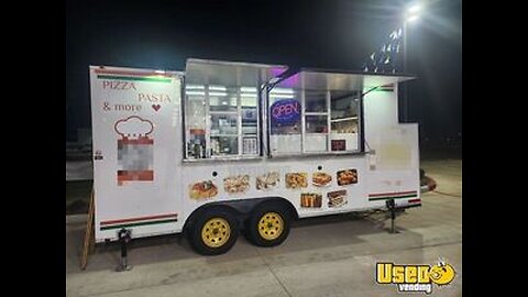 2022 - 8' x 16' Kitchen Food Concession Trailer with Pro-Fire System for Sale in Texas!