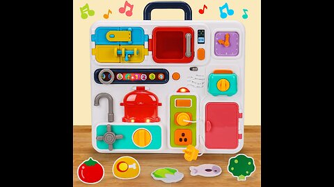 Montessori Kitchen Busy Board for Toddlers 1-3