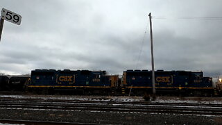 Industrial Train CSX 6505 & CSX 6547 Eastbound In Sarnia Yard