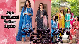 SALINA ZARI LAWN REGALIA AIRJET DIGITAL PRINT || ZAIN.AAYAN COLLECTION ||