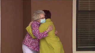 Mom and daughter share long overdue embrace in Windsor after a year without hugs