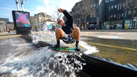 SKIMBOARDING IN FOUNTAINS!