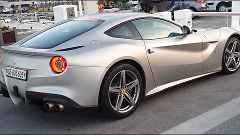 Matte Silver Ferrari F12Berlinetta Tailor Made at Port Hercule, Monte Carlo [4k 60p]