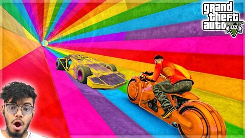 Cars vs Cars 99.9999% Impossible Colourful Tunnel Challenge in GTA 5!