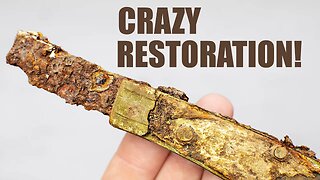 Very Rusty and Broken Trench Pocket Knife Restoration. 105 Years Underground