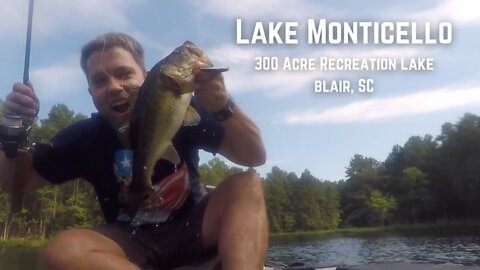 Lake Monticello - 300 Acre Recreational Lake - Blair, SC - Kayak Fishing for Bass & Bream - 7/13/19