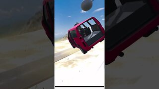 Big red car, jump failed, crash #beamngdrive #game #realisticdriving #crashgame #drivingexperience