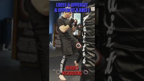 Heroes Training Center | Kickboxing "How To Double Up" Cross & Uppercut & Uppercut & Knee 1 #Shorts