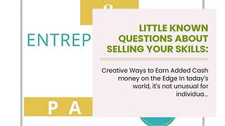 Little Known Questions About Selling Your Skills: How to Monetize Your Talents.