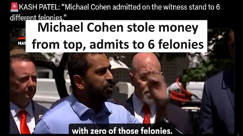Michael Cohen admits 6 felonies, stole money from Trump