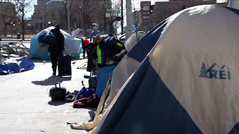 Denver legally blind woman says homeless encampment blocked her from walking on sidewalk