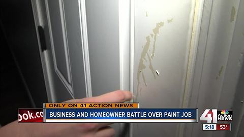 Overland Park family disputes with contractor over paint job, shows it scratching off