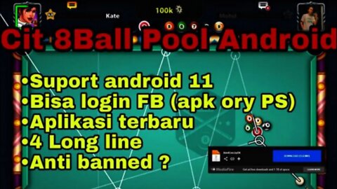 Hack 8ball pool 4line premium VIP Free terbaru Suport android 11 | Cit long 4line 8ball pool 2022