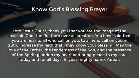 Know God’s Blessing Prayer (Powerful Prayer for Favor and Breakthrough)