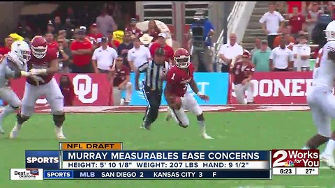 Kyler Murray's height (5' 10 1/8") and weight (207 lbs) eases concerns at NFL Combine