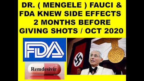 FDA / FAUCI FRAUD - SIDE EFFECTS KNOWN BEFORE COVID SHOT