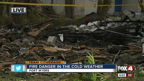 Officials watching fire danger during cold weather