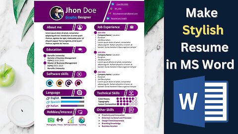 How to Make a Stylish Resume in MS Word | Full Tutorial | 2024 | 🚀