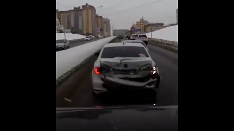 Road Rash seen on Dash Cam from Russian Car Drivers