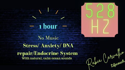 Stress, Anxiety, Endocrine and DNA healing- 528Hz frequency (1 HOUR) NO MUSIC