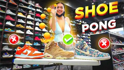 SHOE PONG CHALLENGE FOR ANYTHING IN THE STORE!!