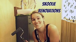 Surprise Skoolie Bus Renovation While He's Away | Greg's Reaction