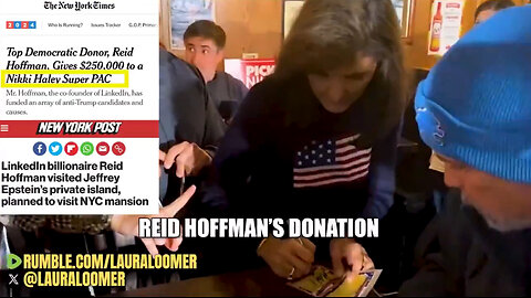 Nikki Haley Confronted for Taking Donation from Epstein Associate and Democrat Donor Reid Hoffman!