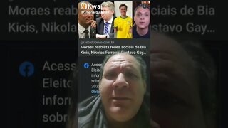 Alexandre de Moraes reqbilita Redes Sociais de Bia Kicis, Gustavo Gayer, Nicolas Ferreira e outros